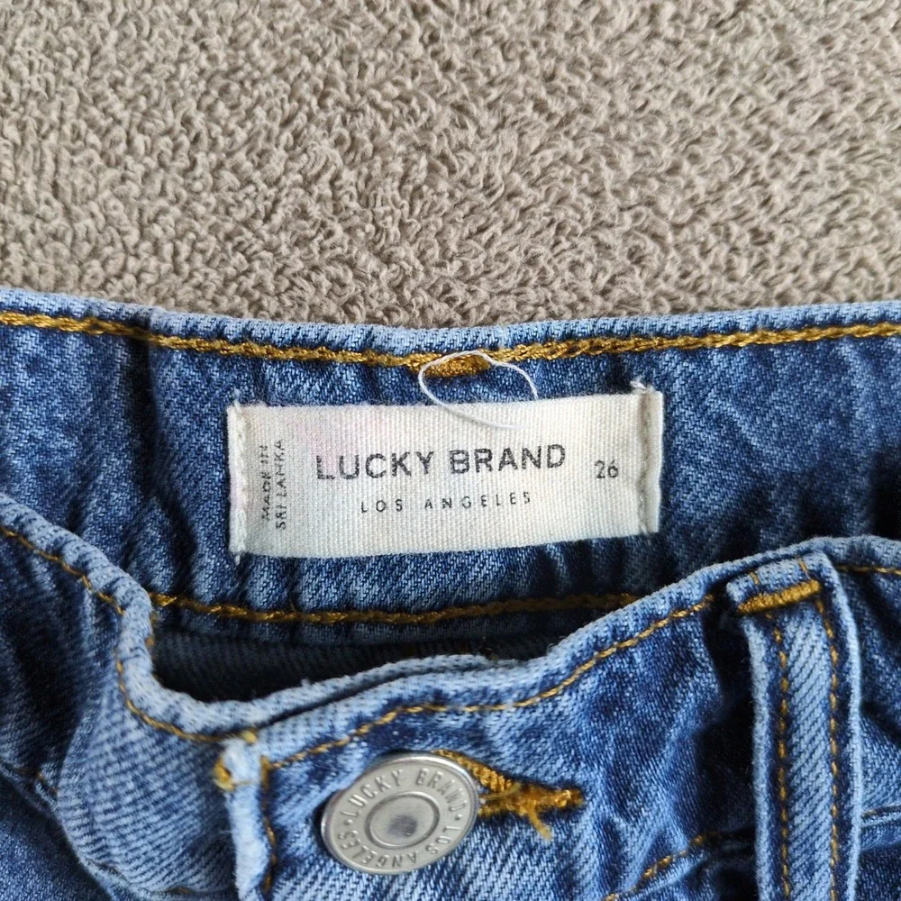 Lucky Brand Womens Denim Jean‎ Shorts Blue Size 26 High Rise Pleated Y2K - Picture 3 of 8